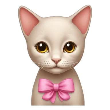 kitty marie without hair with pink bow sticker