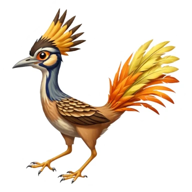 realistic roadrunner bird emoji, running with long skinny tail pointed down and back sticker