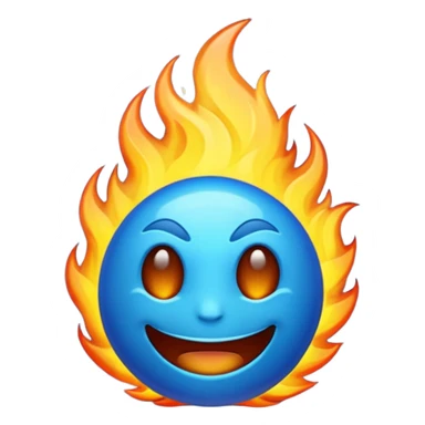 Emoji de fuego azul sticker