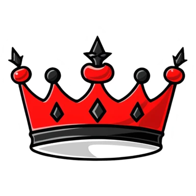 red and black royal crown sticker