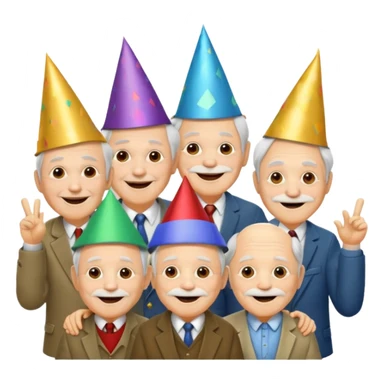 party hatted old men sticker