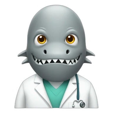minimalist-flat-shark-doctor sticker