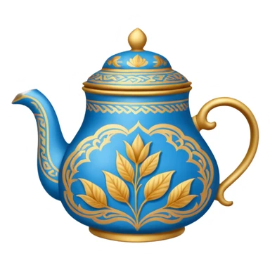 kazakh tea in a kese with blue and gold Kazakh pattern sticker