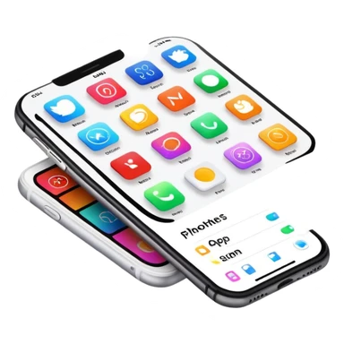 iPhone home screen dashboard with colorful app icons and widgets sticker