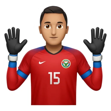 Keylor NavasK camisa roja de Costa Rica  y guantes de portero sticker