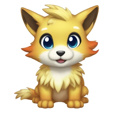 Shiny colorful anthro fursona Fakemon sticker