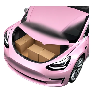Pink Tesla model 3 open trunk sticker