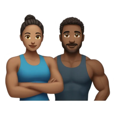 couple training together sticker