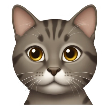 brown-greyish cat with white chin and chest painting  sticker