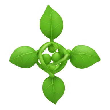 Simple Molecule made of leaves sticker