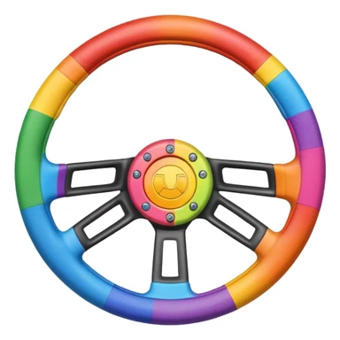 steering wheel with trans pride colors sticker