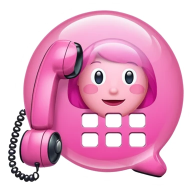pink phone call caller id bubble sticker