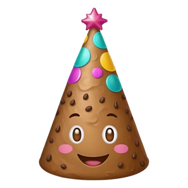 poop wearing a party hat sticker