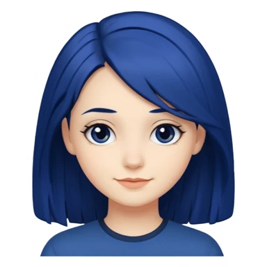 chica con pelo azul oscuro sticker