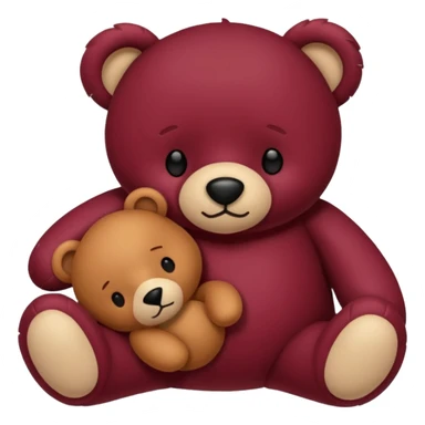 Maroon colored teddy bear sleeping sticker