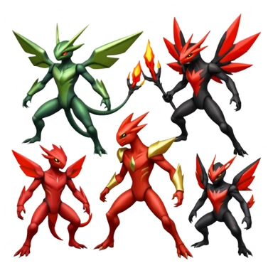 Scizor-Scyther-Blaziken-Darkrai-Fusion sticker