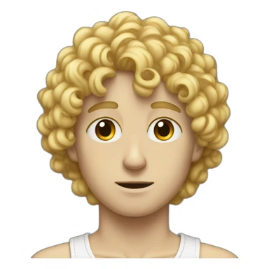 sad blonde curly haired white boy skinny sticker