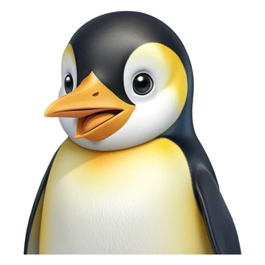 Cinematic Comical Emperor Penguin Portrait Emoji, Head tilted dramatically with an exaggeratedly shocked expression, featuring sleek, polished plumage with wide, comically expressive eyes filled with exaggerated disbelief, Simplified yet hilariously expressive features, highly detailed, glowing with a slightly sassy polar glow, high shine, dramatic yet playful, stylized with an air of cheeky arctic attitude, soft glowing outline, capturing the essence of a meme-worthy penguin that appears ready to side-eye its way into viral internet fame instantly! sticker