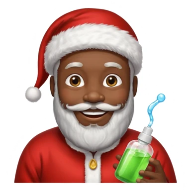 black Santa with baby oil sticker