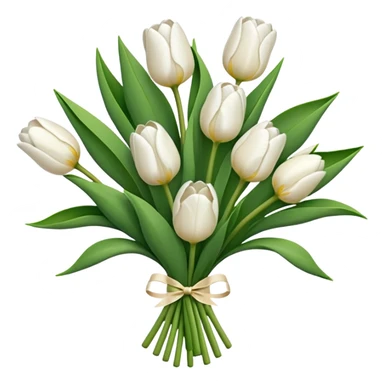 White tulips bouque sticker