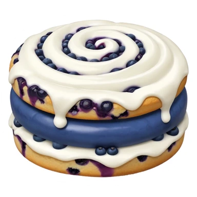 plain blueberry biscuit with 1 icing swirl on top sticker
