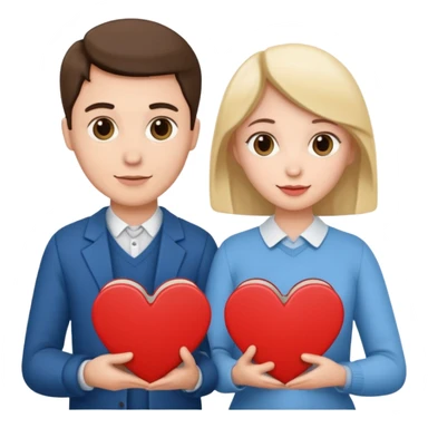 a couple hold heart books sticker