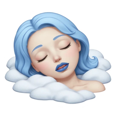 Frozen person dead in snow with close eyes  sticker