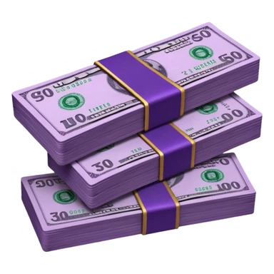 billetes en 3d morado oscuro en png sticker