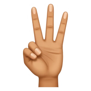 a finger holding up 3 fingers sticker