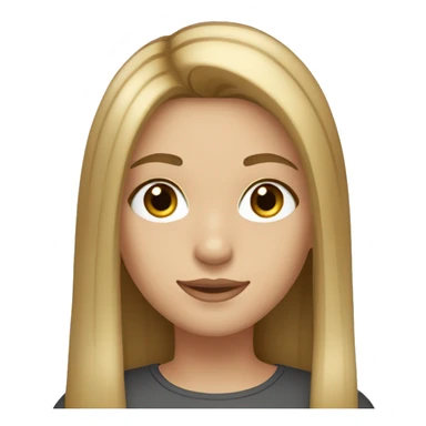 girl with long, dark blonde straight hair with light blonde highlights and brown eyes and long eyelashes sticker