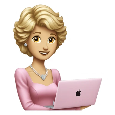 Princess Diana with a macbook sticker