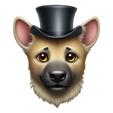 Cute hyena with a top hat sticker