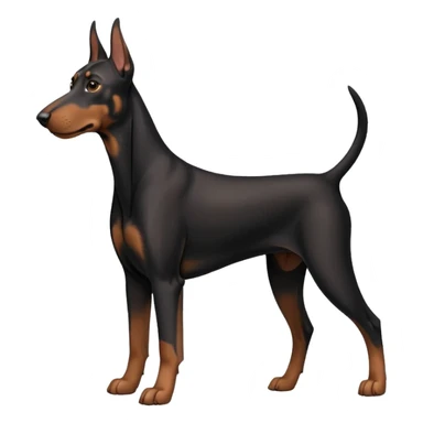 black and tan doberman with floppy ears sticker