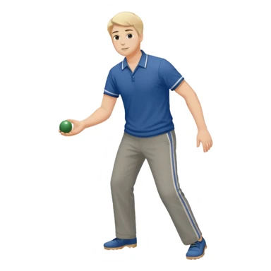 Jeune homme grand et costaud qui joue à  la pétanque sticker