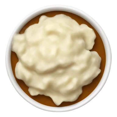 bowl of mashed potatoes with gravy sticker