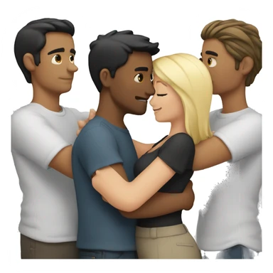 Couple hug  one white male with black hair and a female with blond hair sticker