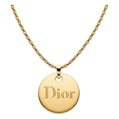 Necklace that says Dior on it  sticker
