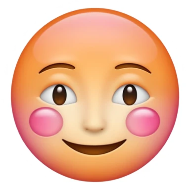 minimalist illustration of a warm glowing emoji face representing anonymous emotional connection. soft orange-pink gradient, gentle smile, organic round form, light diffusion, sense of warmth and intimacy, subtle glow around the edges, smooth and friendly aesthetic. sticker