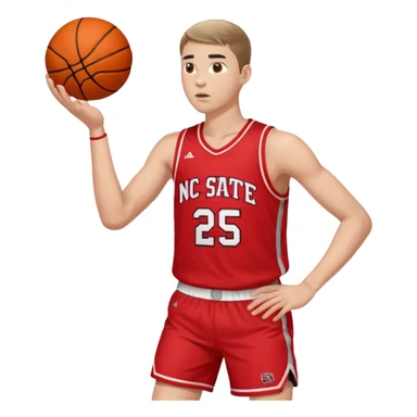 White Nc state basketball player shooting a three sticker