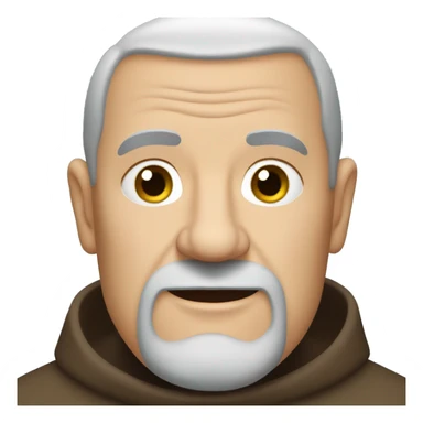 A middle-aged white male friar with a grizzled appearance, buzz cut, no facial hair, and a square jaw. sticker