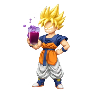 Super saiyan Goku pouring grape juice sticker