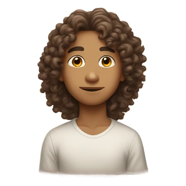 A lightskin boy with curly hair that is dreaming about a girl with brown hair  sticker