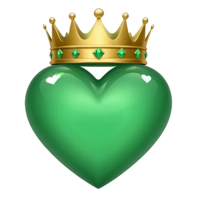 Corazon verde con corona sticker