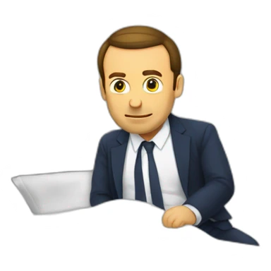 Macron malade dans le lit sticker