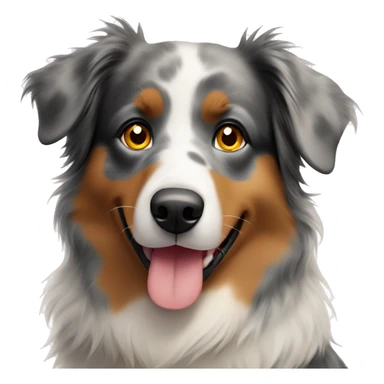 Australian Shepherd wearing a color sticker