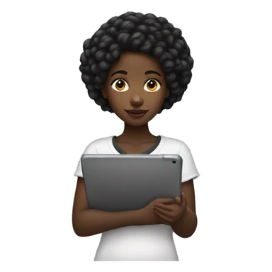 balck girl with ipad sticker