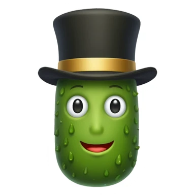 pickle wearing a top hat sticker
