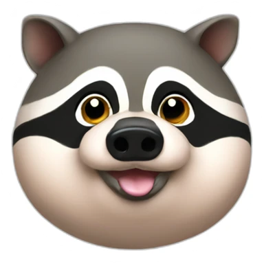 fat raccoon pig sticker