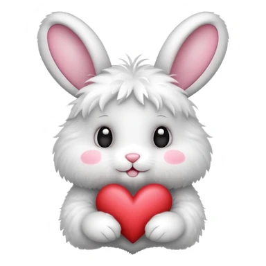 bunny with heart emoji sticker