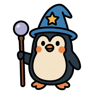 penguin wizard sticker